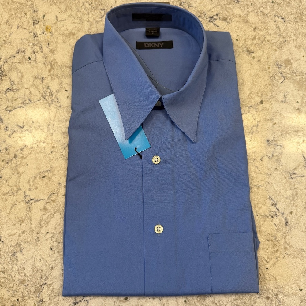 NWT Men's DKNY‎ Blue dress shirt Medium